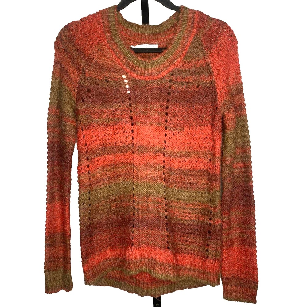 Maurices Woman's Sweater Size small Open Knit‎ Wool Blend Striped fall stretchy